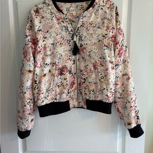 Jolt Women's Floral Bomber Jacket - Multicolor